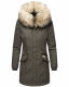 Navahoo Cristal Damen Winterjacke Parka mit Kunstfell Anthrazit Gr.XS