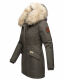 Navahoo Cristal Damen Winterjacke Parka mit Kunstfell Anthrazit Gr.XS