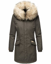 Navahoo Cristal Damen Winterjacke Parka mit Kunstfell Anthrazit Gr.M