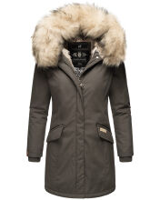Navahoo Cristal Damen Winterjacke Parka mit Kunstfell Anthrazit Gr.XXL