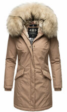 Navahoo Cristal Damen Winterjacke Parka mit Kunstfell Taupe Grey Gr.XS