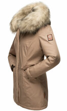 Navahoo Cristal Damen Winterjacke Parka mit Kunstfell Taupe Grey Gr.XS