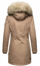 Navahoo Cristal Damen Winterjacke Parka mit Kunstfell Taupe Grey Gr.XS