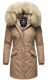 Navahoo Cristal Damen Winterjacke Parka mit Kunstfell Taupe Grey Gr.S