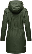 Navahoo Deike Damen Regenjacke Regenmantel lang Teddyfell Olive-Gr.S