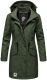 Navahoo Deike Damen Regenjacke Regenmantel lang Teddyfell Olive-Gr.S