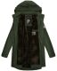 Navahoo Deike Damen Regenjacke Regenmantel lang Teddyfell Olive-Gr.S