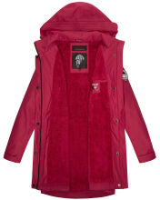 Navahoo Deike Damen Regenjacke Regenmantel lang Teddyfell Fuchsia-Gr.S