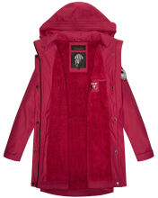 Navahoo Deike Damen Regenjacke Regenmantel lang Teddyfell Fuchsia-Gr.L