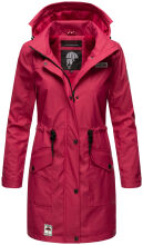 Navahoo Deike Damen Regenjacke Regenmantel lang Teddyfell Fuchsia-Gr.XL