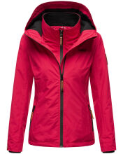 Marikoo Erdbeere Damen Übergangsjacke leicht gefüttert mit Kapuze Fuchsia Größe XS - Gr. 34