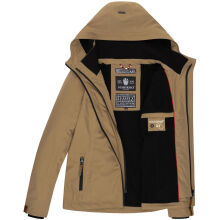 Marikoo Erdbeere Damen Übergangsjacke leicht gefüttert mit Kapuze Taupe Größe L - Gr. 40