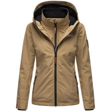 Marikoo Erdbeere Damen Übergangsjacke leicht gefüttert mit Kapuze Taupe Größe L - Gr. 40
