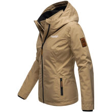 Marikoo Erdbeere Damen Übergangsjacke leicht gefüttert mit Kapuze Taupe Größe L - Gr. 40