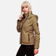 Marikoo Erdbeere Damen Übergangsjacke leicht gefüttert mit Kapuze Taupe Größe L - Gr. 40