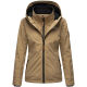 Marikoo Erdbeere Damen Übergangsjacke leicht gefüttert mit Kapuze Taupe Größe L - Gr. 40