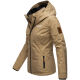 Marikoo Erdbeere Damen Übergangsjacke leicht gefüttert mit Kapuze Taupe Größe L - Gr. 40