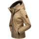 Marikoo Erdbeere Damen Übergangsjacke leicht gefüttert mit Kapuze Taupe Größe L - Gr. 40