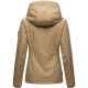 Marikoo Erdbeere Damen Übergangsjacke leicht gefüttert mit Kapuze Taupe Größe L - Gr. 40