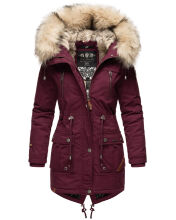 Navahoo Honigfee Damen Parka Winterjacke Weinrot Gr&ouml;&szlig;e XS - Gr. 34