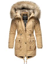 Navahoo Honigfee Damen Parka Winterjacke Beige Größe S - Gr. 36