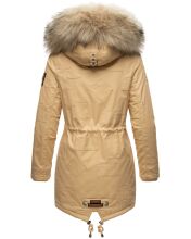 Navahoo Honigfee Damen Parka Winterjacke Beige Größe S - Gr. 36