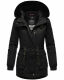Navahoo Olessaa Damen halblange Winterjacke mit Kapuze Schwarz XS - Gr. 34
