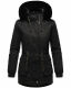 Navahoo Olessaa Damen halblange Winterjacke mit Kapuze Schwarz M - Gr. 38