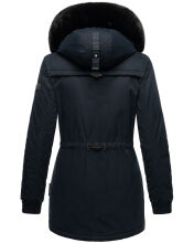 Navahoo Olessaa Damen halblange Winterjacke mit Kapuze Navy S - Gr. 36