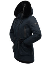 Navahoo Olessaa Damen halblange Winterjacke mit Kapuze Navy S - Gr. 36