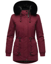 Navahoo Olessaa Damen halblange Winterjacke mit Kapuze Bordeaux S - Gr. 36