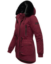 Navahoo Olessaa Damen halblange Winterjacke mit Kapuze Bordeaux S - Gr. 36