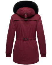 Navahoo Olessaa Damen halblange Winterjacke mit Kapuze Bordeaux S - Gr. 36