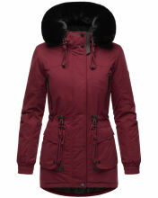 Navahoo Olessaa Damen halblange Winterjacke mit Kapuze Bordeaux M - Gr. 38