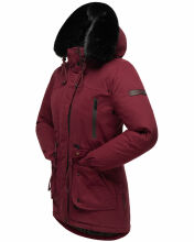 Navahoo Olessaa Damen halblange Winterjacke mit Kapuze Bordeaux M - Gr. 38