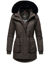 Navahoo Olessaa Damen halblange Winterjacke mit Kapuze Anthrazit XS - Gr. 34