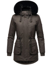 Navahoo Olessaa Damen halblange Winterjacke mit Kapuze Anthrazit M - Gr. 38