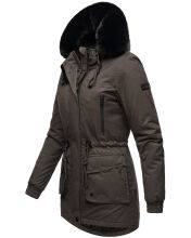 Navahoo Olessaa Damen halblange Winterjacke mit Kapuze Anthrazit M - Gr. 38
