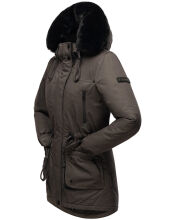 Navahoo Olessaa Damen halblange Winterjacke mit Kapuze Anthrazit M - Gr. 38