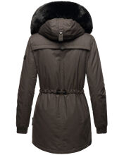 Navahoo Olessaa Damen halblange Winterjacke mit Kapuze Anthrazit M - Gr. 38
