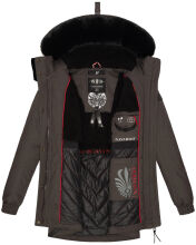 Navahoo Olessaa Damen halblange Winterjacke mit Kapuze Anthrazit M - Gr. 38