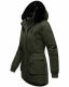 Navahoo Olessaa Damen halblange Winterjacke mit Kapuze Olive S - Gr. 36
