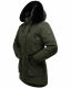 Navahoo Olessaa Damen halblange Winterjacke mit Kapuze Olive S - Gr. 36