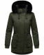 Navahoo Olessaa Damen halblange Winterjacke mit Kapuze Olive XXL - Gr. 44