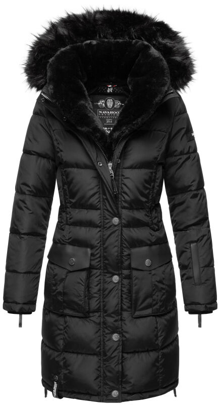 Navahoo Sinja Damen Winter Parka Jacke mit Kapuze Schwarz