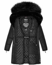 Navahoo Sinja Damen Winter Parka Jacke mit Kapuze Schwarz-Gr.S