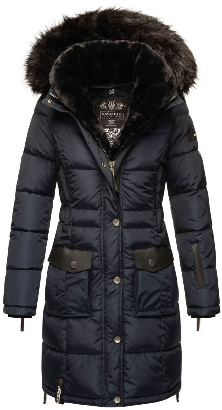 Navahoo Sinja Damen Winter Parka Jacke mit Kapuze Navy