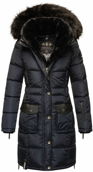 Navahoo Sinja Damen Winter Parka Jacke mit Kapuze Navy-Gr.S