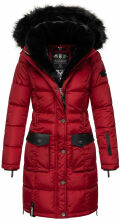 Navahoo Sinja Damen Winter Parka Jacke mit Kapuze Rot-Gr.L
