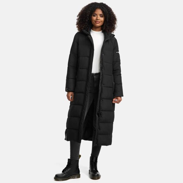 Navahoo Isalie Damen lange Winterjacke gesteppt Schwarz-Gr.XS